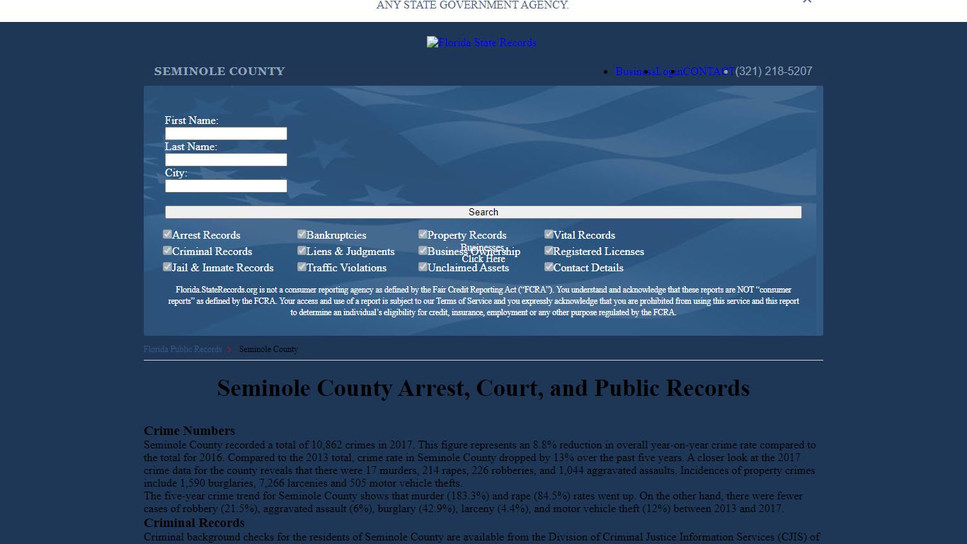 Seminole County Arrest, Court, and Public Records